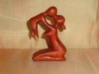 Donna con bambino legno